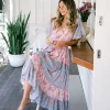 Floral Patchwork Maxi Dress – Tassel Detail for Summer Holidays & Resort Days