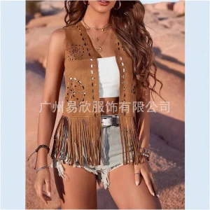 Boho Fringe Vest - Tassel Open Front - Festival & Summer Style