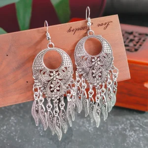 Bohemian Flower Feather Tassel Earrings - Wedding & Party Statement Jewelry