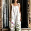 Boho Floral Wide Leg Jumpsuit – Daisy Print – Beach & Weekend Ready