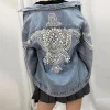 Boho Pearl Studded Denim Jacket for Vacation & Everyday Style