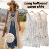 Sunflower Crochet Long Vest – Beach Holiday Layer