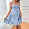 Backless Boho Swing Mini Dress – Spaghetti Strap Beach Escape