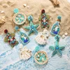 Boho Turtle & Starfish Drop Earrings – Beaded Shell Summer Jewelry