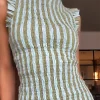 Boho Striped High Neck Maxi Dress – Draped A-Line – Resort & Holiday Ready