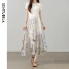 Floral Chiffon A-Line Maxi Skirt – Holiday & Office Ready