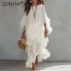 Sunlit Layered Ruffle Maxi Dress – Beach Holiday & Wedding Guest