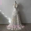 Festival Lace Halter Maxi Dress with Illusion Bodice – Prom & Wedding Party Ready