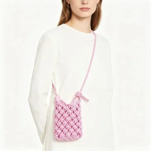 Slouchy Shoulder Bag - Handwoven Crochet Phone Crossbody for Everyday Boho Style