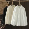 Boho Cotton Peasant Blouse with Delicate Embroidery & Stand Collar – Beach Escape, Cottagecore & Everyday Romance
