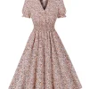 Boho Floral Fit and Flare Dress – Shirred Waist – Holiday & Brunch