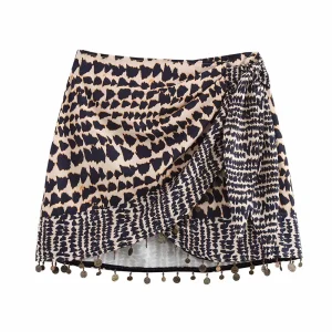 Boho Tie Waist Mini Skirt with Tassel Detail - Summer Ready