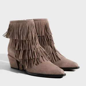 Fringed Ankle Boots with Multi-Layer Tassel Detail & Pointed Toe - Festival Western Boho Statement Style