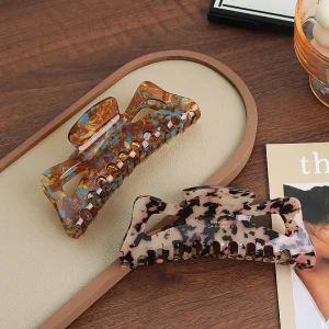 Hair Claw Clip - Large Hollow Acetate Bow Clip for Beach & Everyday Style