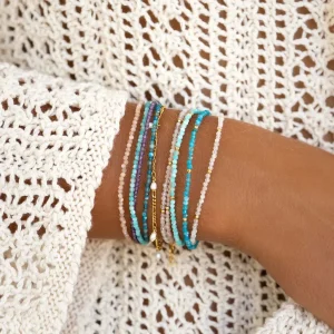Natural Stone Beaded Stacked Bracelets - Beach & Everyday Bohemian Style