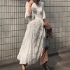 Boho Embroidered Maxi Dress – Floral Lantern Sleeves – Resort Style