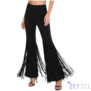 Boho Tassel Flare Pants - Vintage Western Festival Style