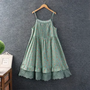 Floral Lace Patchwork Slip Dress for Summer Days and Boho Getaways