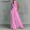 Boho High Neck Maxi Shirt Dress with Button Detail – Spring Summer Party Ready