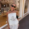 White Lace Trim Cami Top with Eyelet Cutwork Detail – Summer Vacation & Party Ready Boho Essential