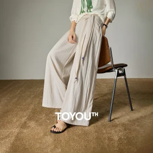 Boho Wide Leg Palazzo Pants - Crisscross Tie Spring Escape