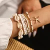 Bohemian Ocean Starfish & Shell Stacked Bracelets – Beach Vacation & Festival Ready