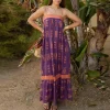 Geometric Pleated Maxi Dress – Beach Vacation & Summer Party Ready